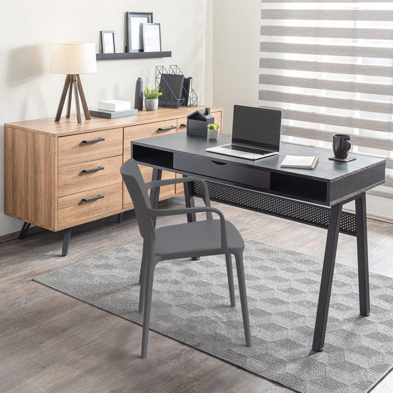 Chaise de salle à manger d'extérieur empilable Skowhegan, Gris