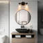 Luminaire de salle de bain 2 lumières noir avec abat-jour en verre givré 13 po