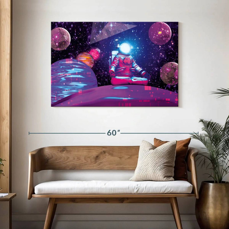 Astronaute mauve Oberle, H 30 po x l 45 po