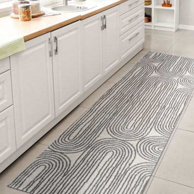 Tapis crème / gris foncé Jasmir