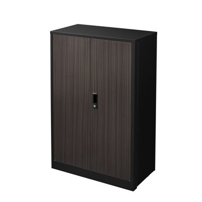 Armoire de rangement pliante noire avec portes verrouillables, tablette réglable, idéale pour le bureau, porte à ressort et armoire de rangement en tube d'acier solide