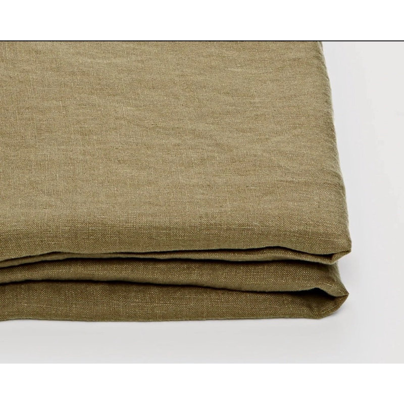 Linen Duvet Cover, Full / Double Duvet Cover + 2 Standard Pillowcases, Moss