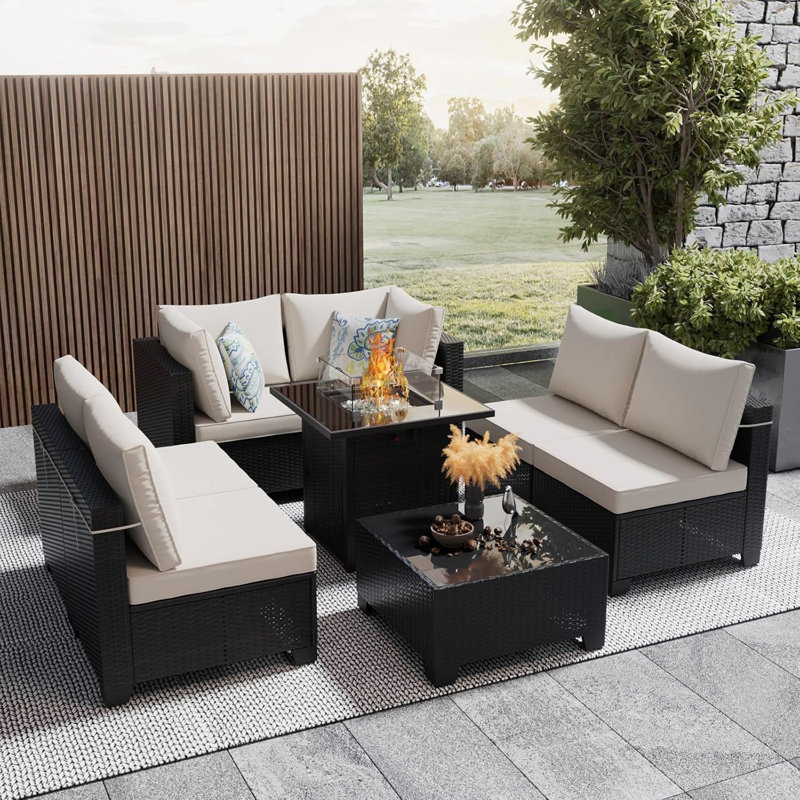14 Pcs Set Outdoor Cushion Cover Set For Patio Furniture Cushion, Covers Only, Beige
