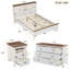 Ensemble de chambre à coucher 3 pièces (lit + 1 table de chevet + commode) avec station de charge-98840032-98840031