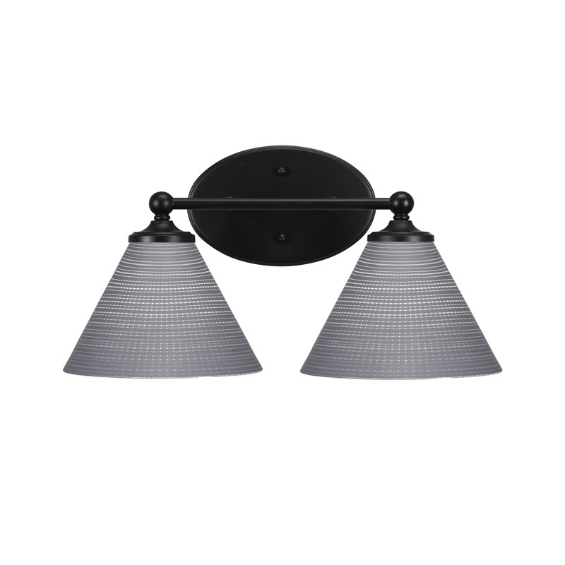 Barre d'éclairage de salle de bain Aitkens, 2, Noir mat