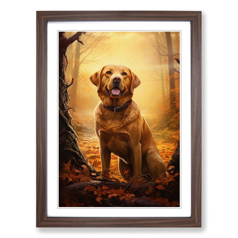 Labrador Retriever Renaissance Art - Framed Print, Walnut Framed, 64cm H x 46cm W x 2cm D
