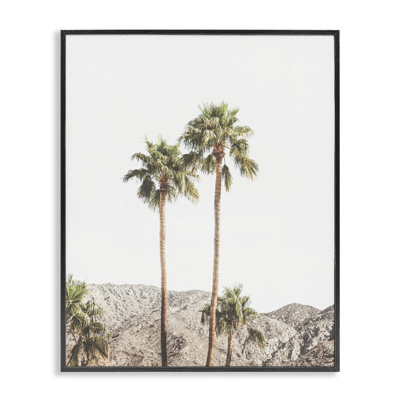 «Palm Springs Looming Trees», estampe numérique, conception de Sissi et Seb, H 14 po x l 11 po, Giclée encadrée noir minuit