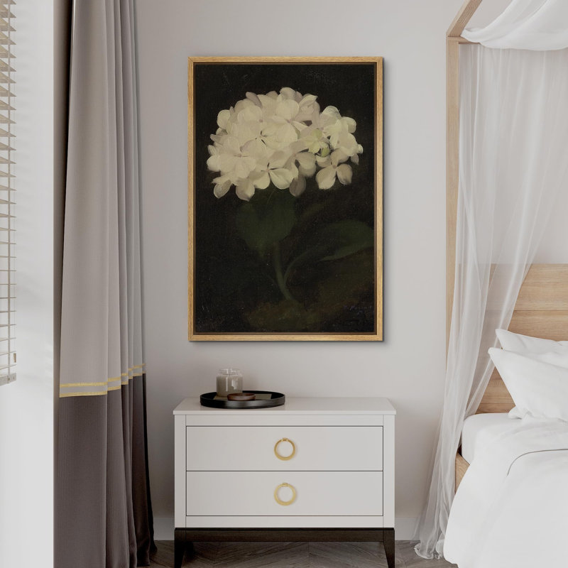 Flower Blossom «White Hydrangea Floral Bouquet Classic» sur, Cadre flottant naturel, H 24 po x l 16 po