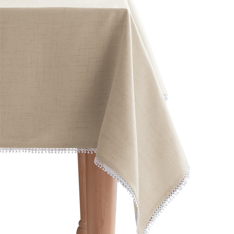 Lenox French Perle Solid Tablecloth, 60"X102" Rectangle, Natural