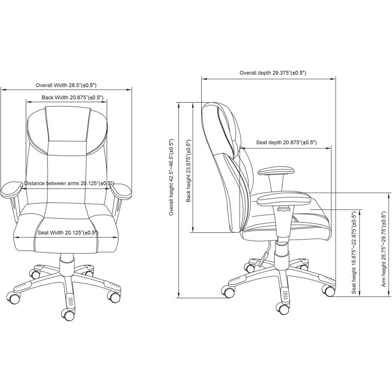 Black High-Back Leather Executive Swivel Chair