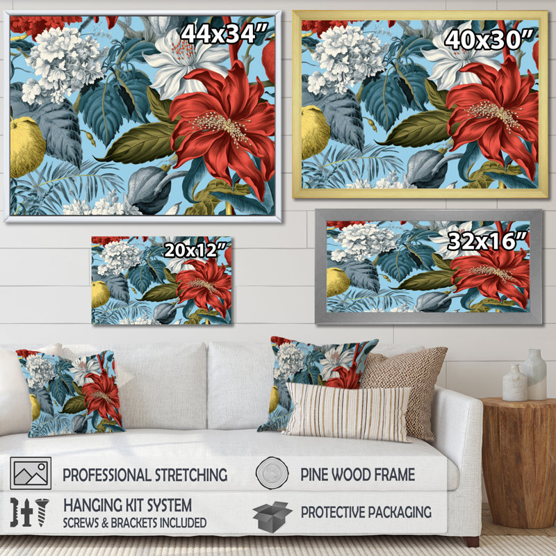 " Red Green Lily Impressions ", 24" H x 32" W x 1" D, Gold Floater Framed