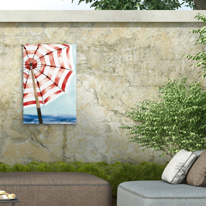 Toile d'extérieur rouge Mercedes Lopez Charro Surf And Sun I, H 47 po x l 30 po