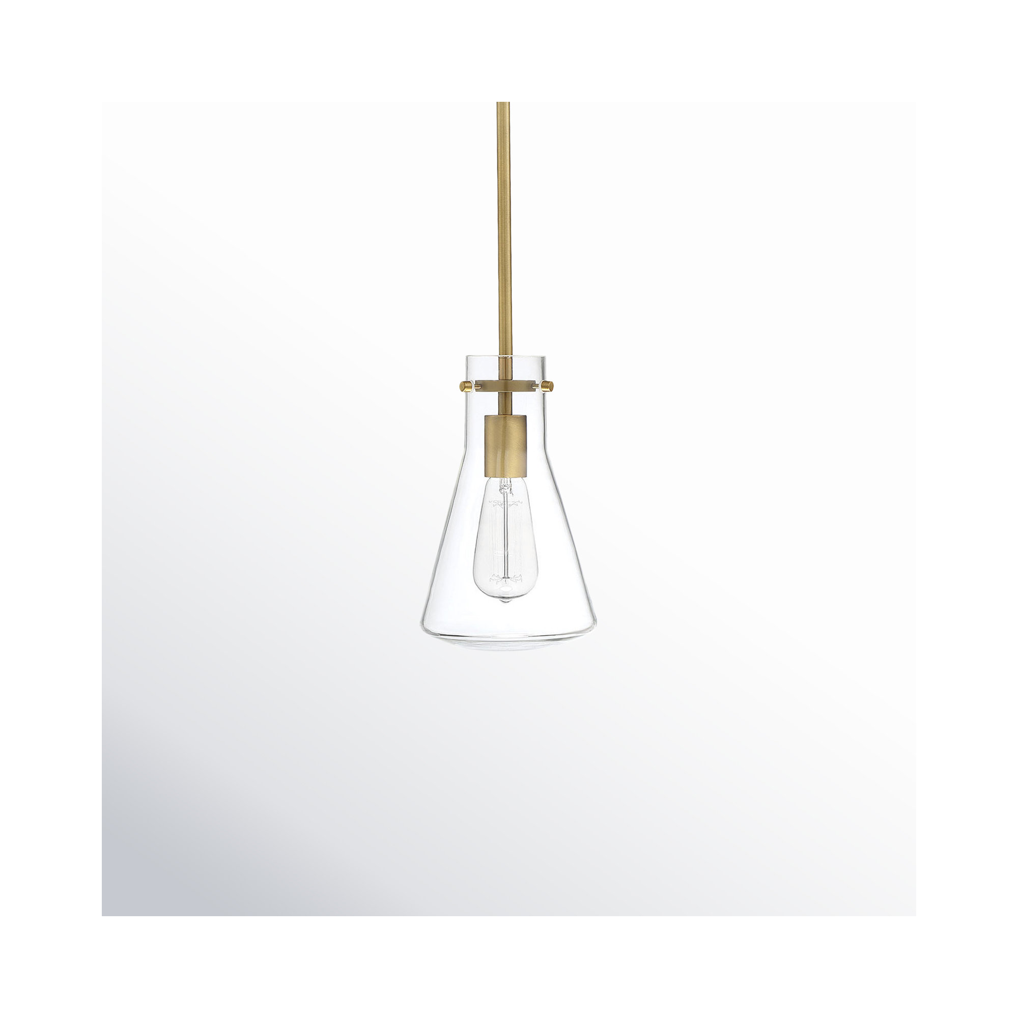 Renata 1 - Light Single Cone Pendant, Natural Brass