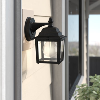 Allegan 16.5" H Aluminum Outdoor Wall Lantern with Transparent Glass