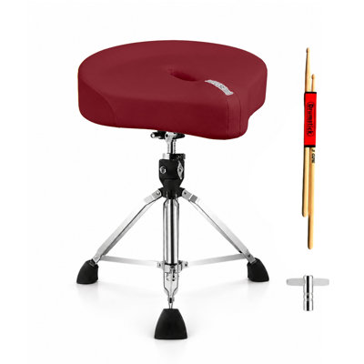  Drum Throne Padded 4" Ergonomic Drummer Stool Swivel Adjustable Cherry