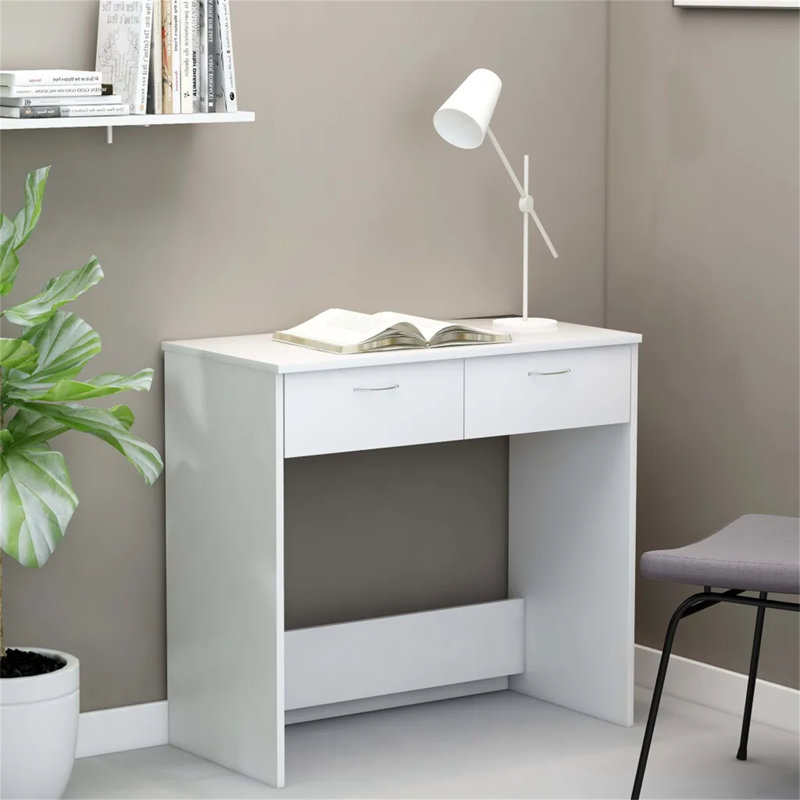 Alixandrea Desk Workstation Corner Office Table Computer Desk Engineered Wood, White