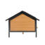 Niche pour chien avec toit en surplomb imperméable et terrasse en métal confortable