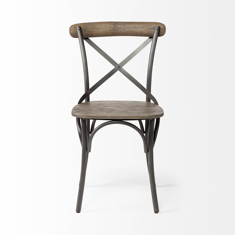 Chaise d'appoint en bois massif Tacony, Brun