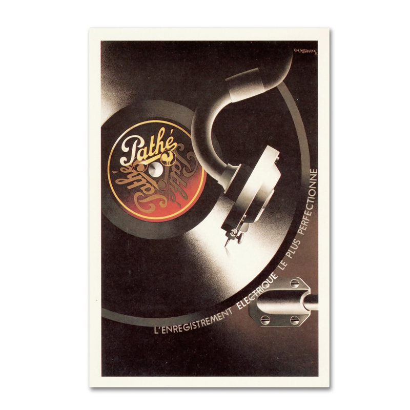 « pathe record », art mural sur toile tendue, H 19 po x l 12 po