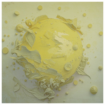 Tapisserie murale texturée sphère jaune - Sculpture
