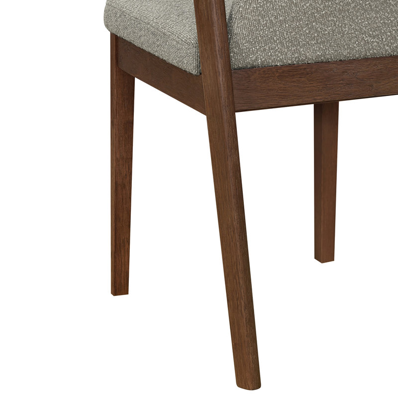 Ensemble de salle à manger moderne scandinave pour 4 personnes avec chaises rembourrées en bois d'hévéa Liora, Noyer
