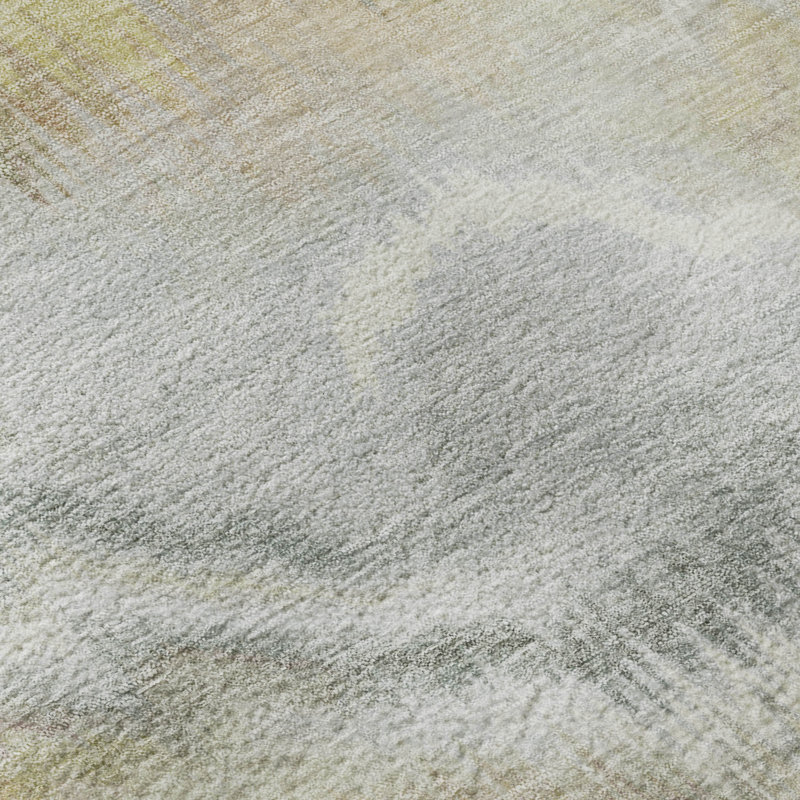 Premium Machine Washable Mayfield AMF2258 Swirls Rug, Beige, 5' x 7'6"