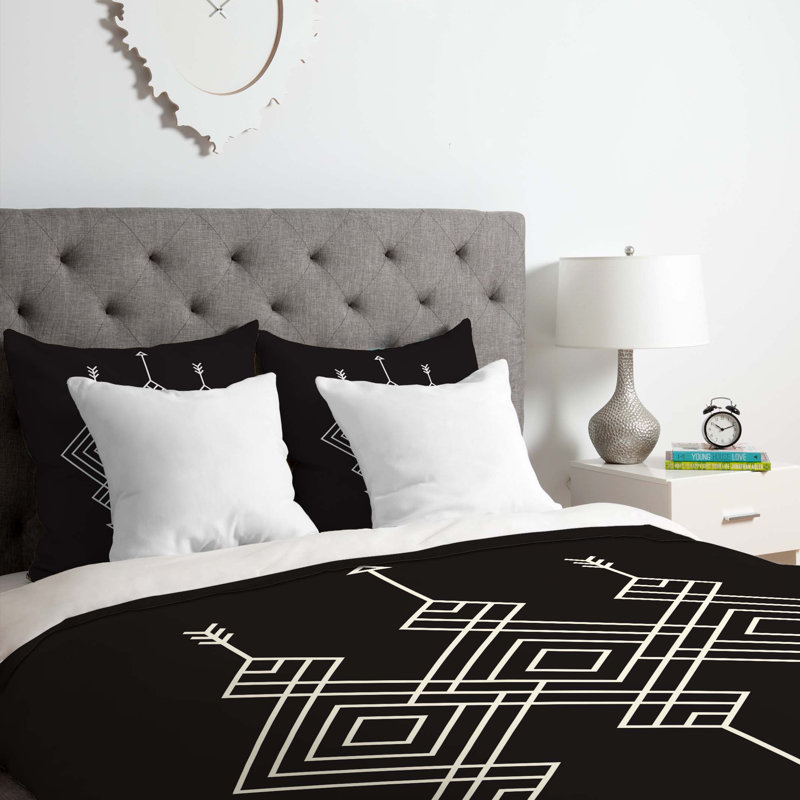 Wesley Bird Polyester Geometric Shapes Duvet Cover, King Duvet Cover + 2 King Shams
