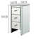 Cassie Mirrored Glass Bedside Table With Three Drawers Size