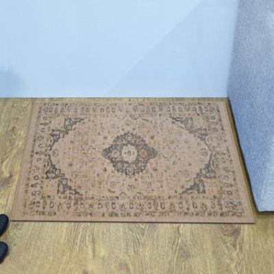 MACHINE MADE POLYESTER AREA RUGS  - Rectangle | Cream Color, Oriental Design, Low Pile Machine Made Area Rugs for Living Room, Bed Room