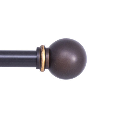 Wayfair Basics Ball End Single Curtain Rod, 28-48" or 48-86" Adjustable Length, 5/8" Dia. Steel