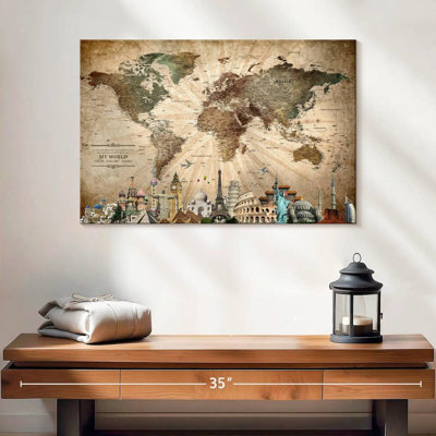 «Not Meant To Stay Push Pin World Travel» Amrico