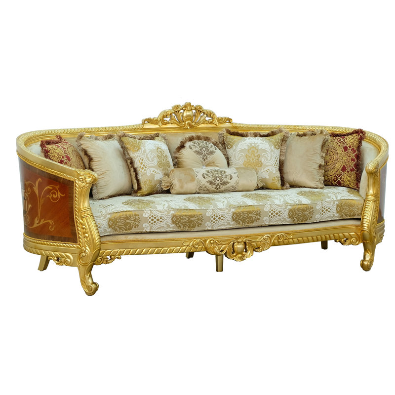 Sofa, Gold, 44.5" H x 105" W x 37.5" D