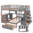 Jefforey Full Over Twin Bunk Bed with Desk, Drawers and Shelves-1279538940