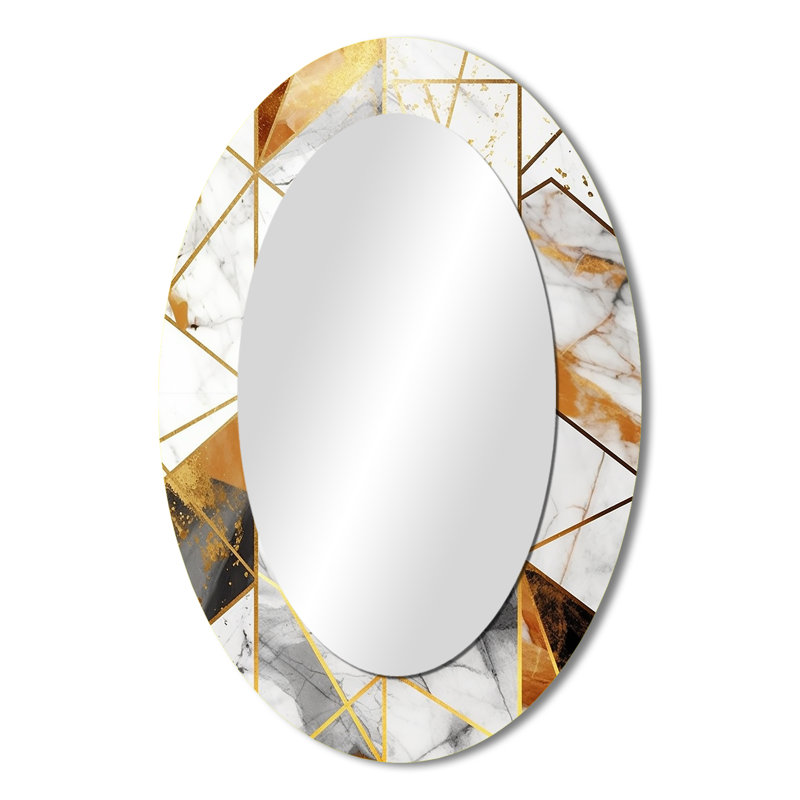 Miroir mural oval doré, 36 po x 24 po