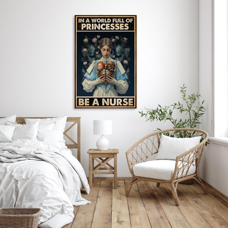 «Be a Nurse», reproduction d'art graphique sur toile tendue, H 20 po x l 16 po x P 1,25 po