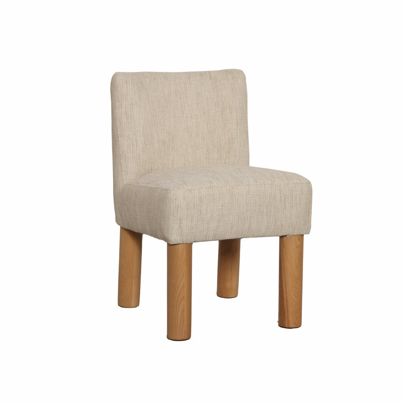 Chaise rembourrée en polyester Armie, Tweed naturel