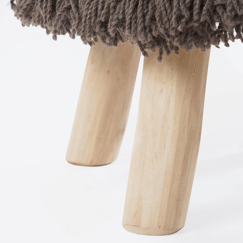 Rectangle Upholstered Wool Ottoman