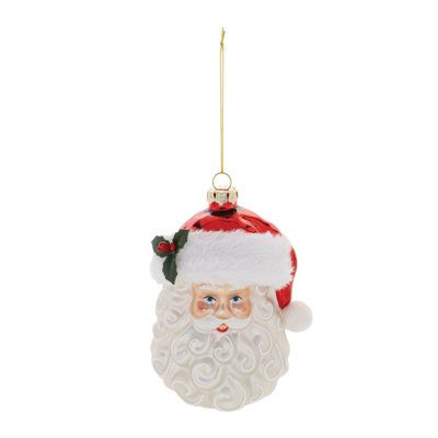 Glass Santa Head Ornament