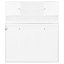 Grand lit de style blanc, fixé au mur à rayures, grand rangement et 6 panneaux décoratifs de taille blanche compatibles avec un matelas de 8 pouces, support fonctionnel de 600 lb