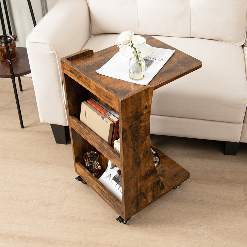 Amaad Floor Shelf End Table, Brown