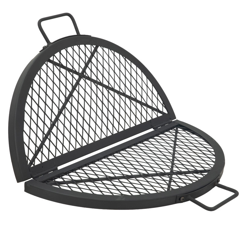 Grille de camping ronde et pliante - 38 po de diamètre, 1" H x 43" W x 38" D