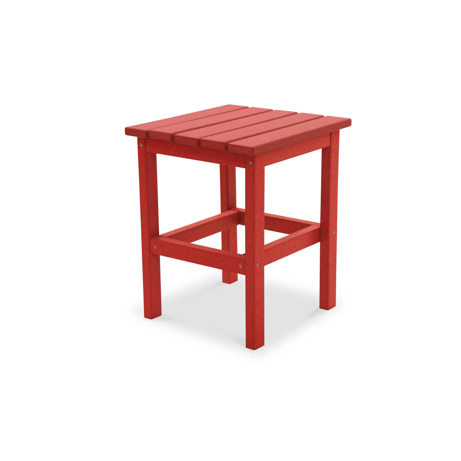 Leighton 15'' Plastic / Acrylic Outdoor Side Table, Bright Red
