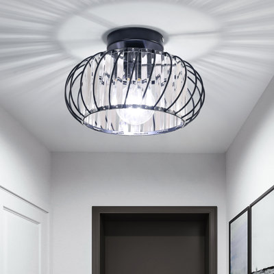 28CM Crystal Iron Small Flush Mount