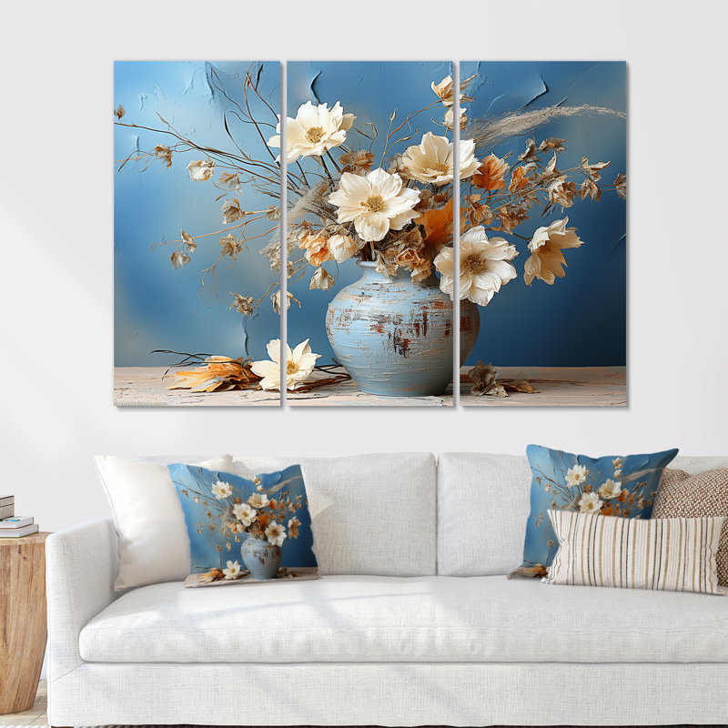 Wildflowers Bouquet Still Life I - Ensemble de décoration murale fleurs sauvages, H 32 po x l 48 po x P 1 po