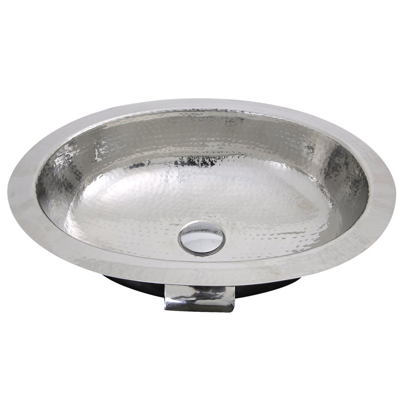 Nantucket Sinks Brightwork Home 13.5 " Stainless Steel Oval Bathroom Sink and Overflow Hole