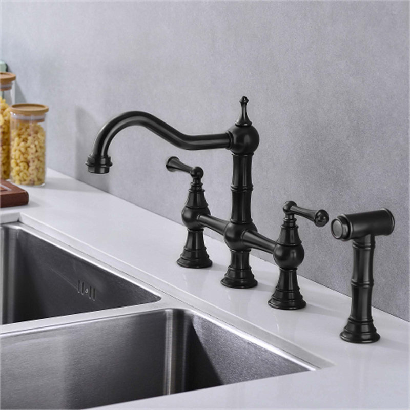Robinet rétractable avec accessoires, Noir mat