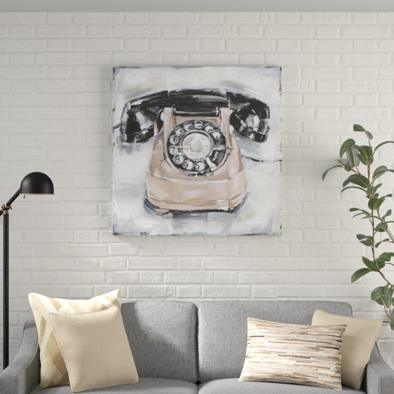 "Rétro téléphone IV" par Ethan Harper, reproduction d'art sur toile, H 36 po x l 36 po, Toile tendue