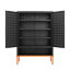 Armoire à chaussures moderne à double porte minimaliste avec cloisons réglables et fond d'armoire de rangement creux résistant à l'humidité, compatible avec les aspirateurs robotiques, blanc-890926366