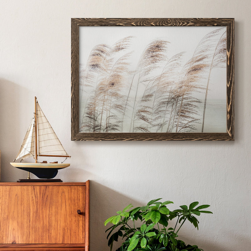 Delicate Pampas - reproduction d'art sur toile encadrée, Noyer, H 31 po x l 44 po x P 1 po