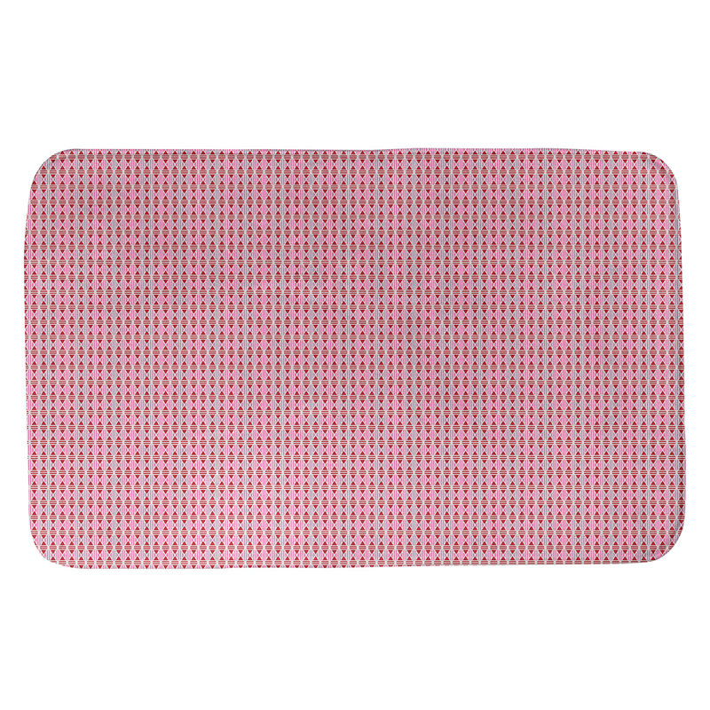 Bath Rug, 24" W x 17" L, Pink/Red